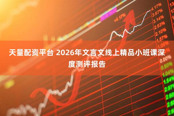 天量配资平台 2026年文言文线上精品小班课深度测评报告